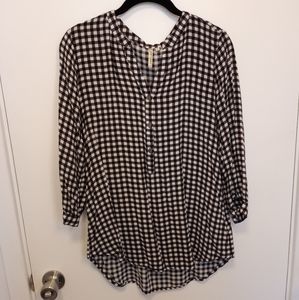 Black and White Checkered Blouse